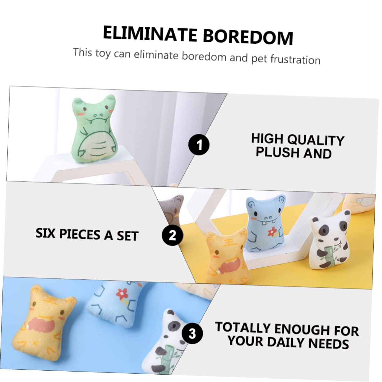 DOITOOL 18piezas Juguete De Masticar para Gatos Catnip Peluche Interactivo para Mascotas para Estimulación y Entretenimiento Interior