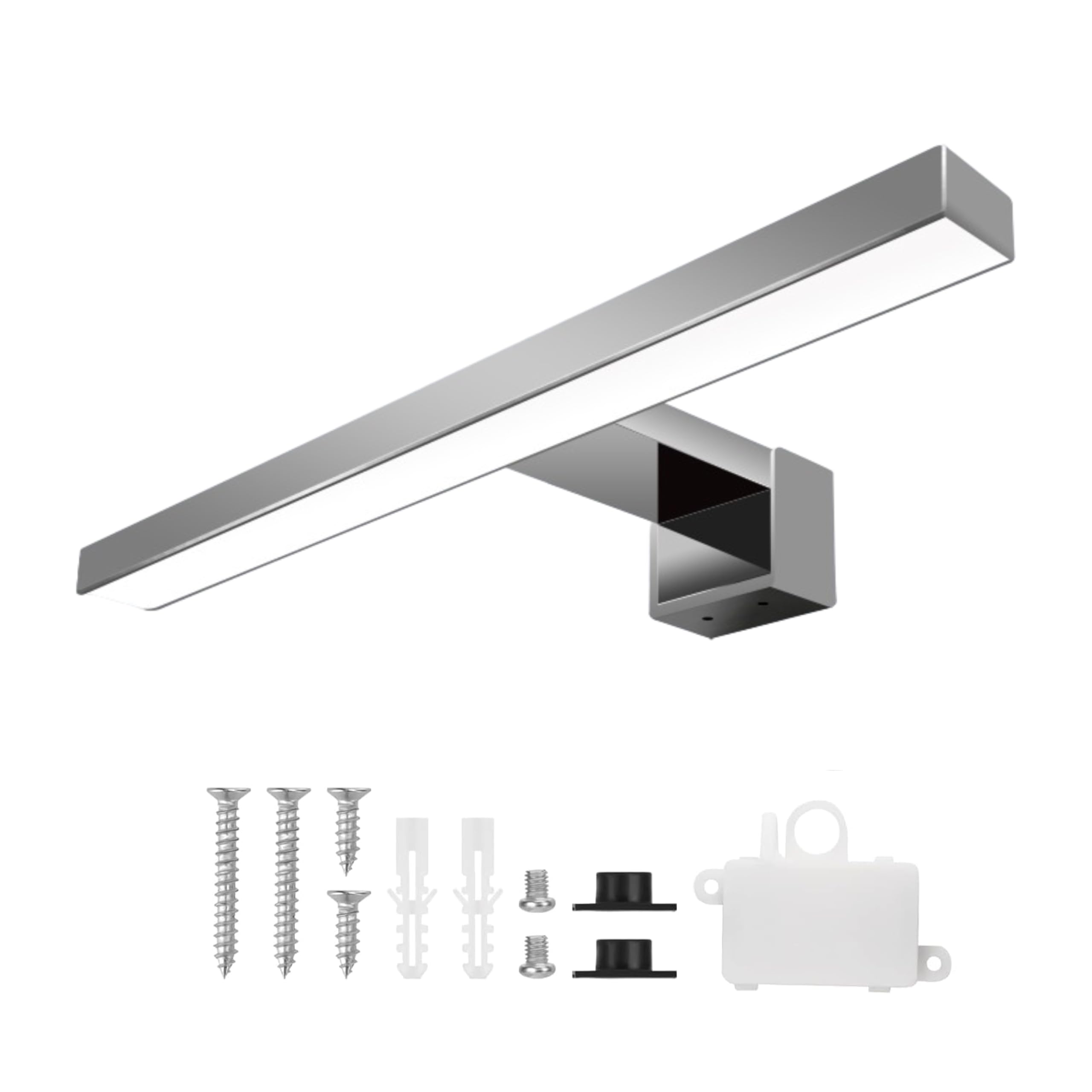 UBUD Lámpara Led Aplique Led para Espejo o Pared de Baño - 760lm - Medidas 300 x 110 x 40 mm - Protección IP44 - Luz Blanca 6000K - Color Cromado. (Ideal y Perfecto para Maquillar o Afeitar) (30 CM)