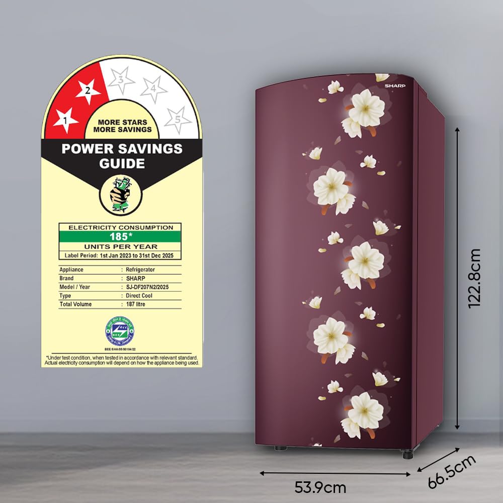 SHARP 187 L Direct Cool Single Door 2 Star Refrigerator | Glass