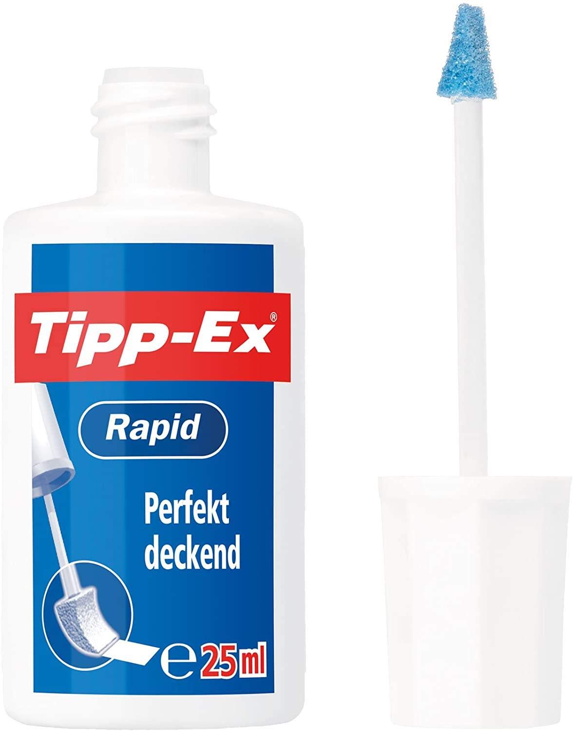Tipp-Ex Rapid Fluid Corrector Líquido de boligrafos, 20 ml, Paquete de 10 Correctores