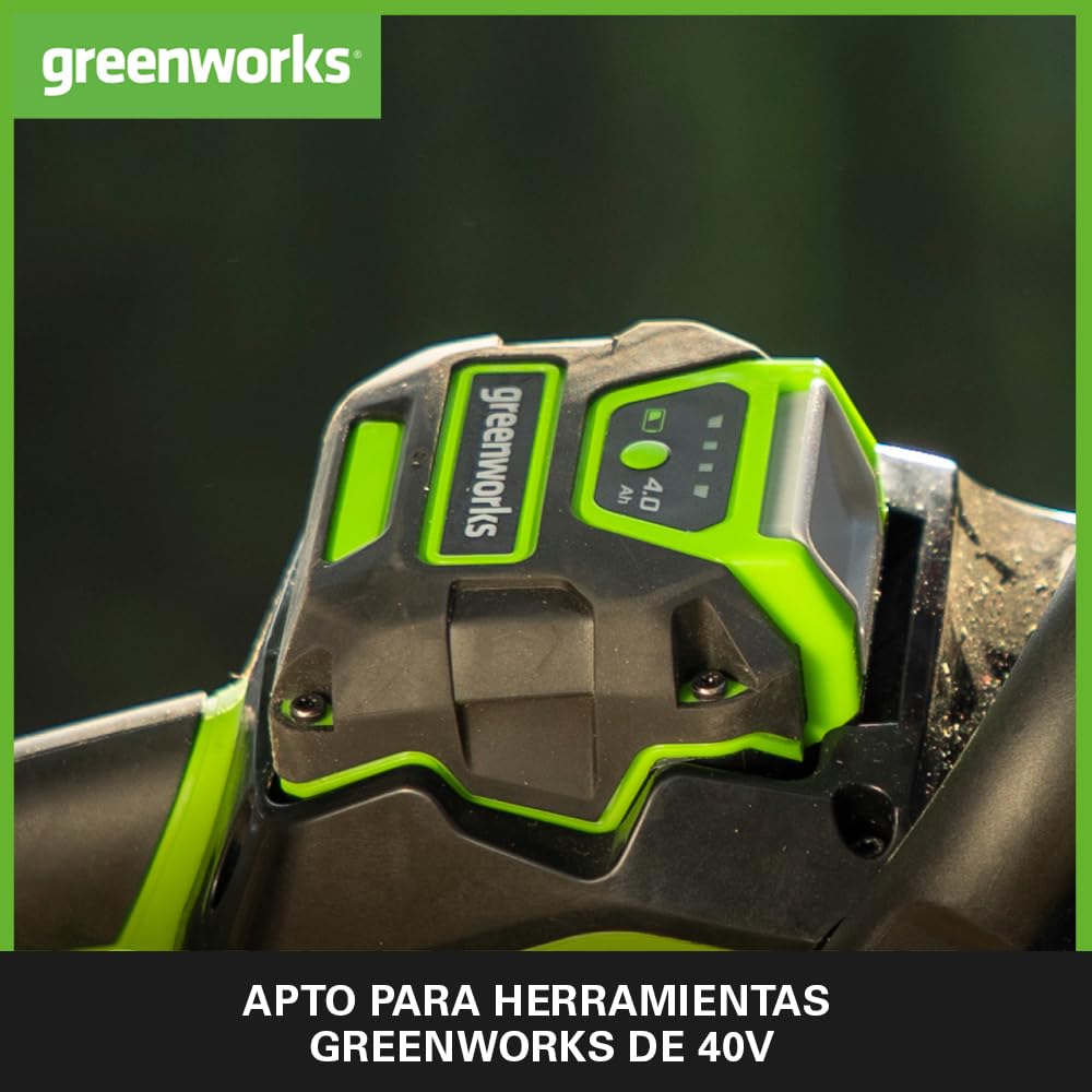 Greenworks Baterías 40V 4Ah - Set de 2, Potentes Original Baterías Iones de Litio para Herramientas Eléctricas y Jardinería Greenworks 40V, Control de Carga LED 3 Etapas, Garantía de 2 Años - G40BK4X