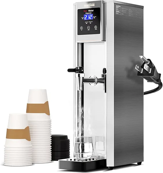 WantJoin Commercial Hot Water Dispenser Water Boiler Step-Heating Electric Countertop Water Dispenser Automatic Temperature Control 32°F-212°F, for Boba Tea Coffee Shop Office 1800W 20L(5.2GAL)/H