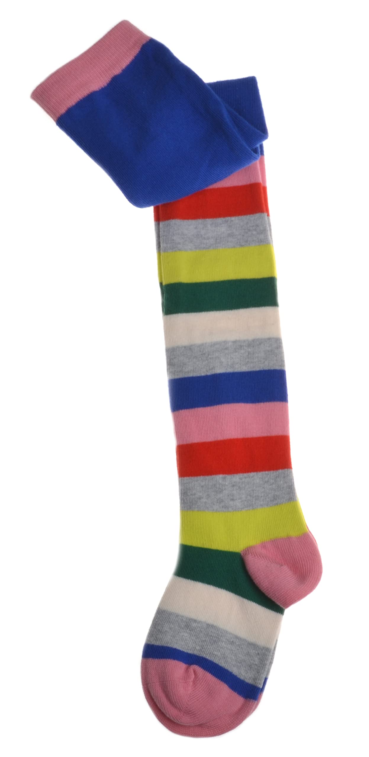 Wb Socks Girls Pink 1 Pair Of Stripey Cotton Tights
