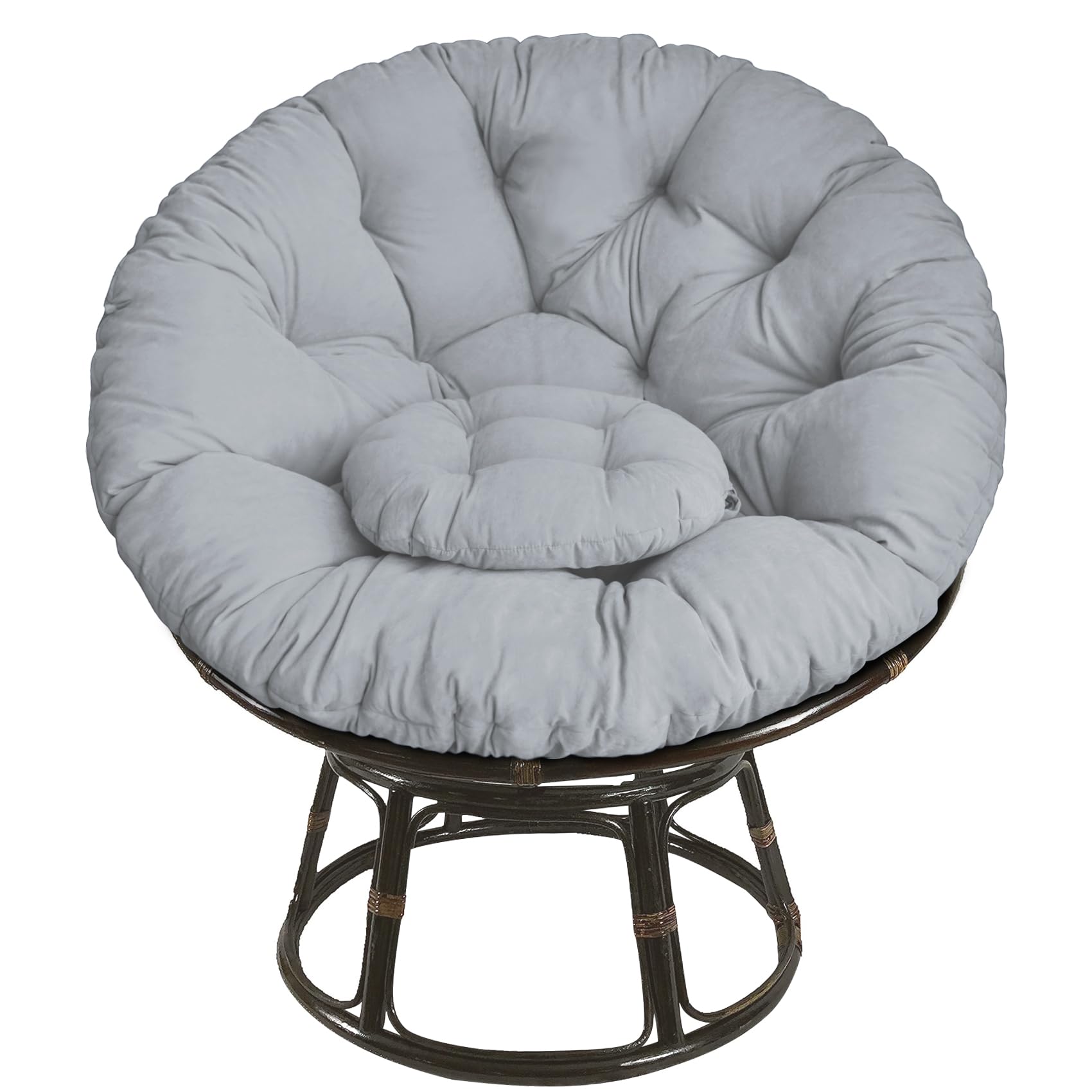 Sutteles Papasan Chair Cushion, Tufted Double Papasan Cushion, Outdoor Papasan Cushion with Ties