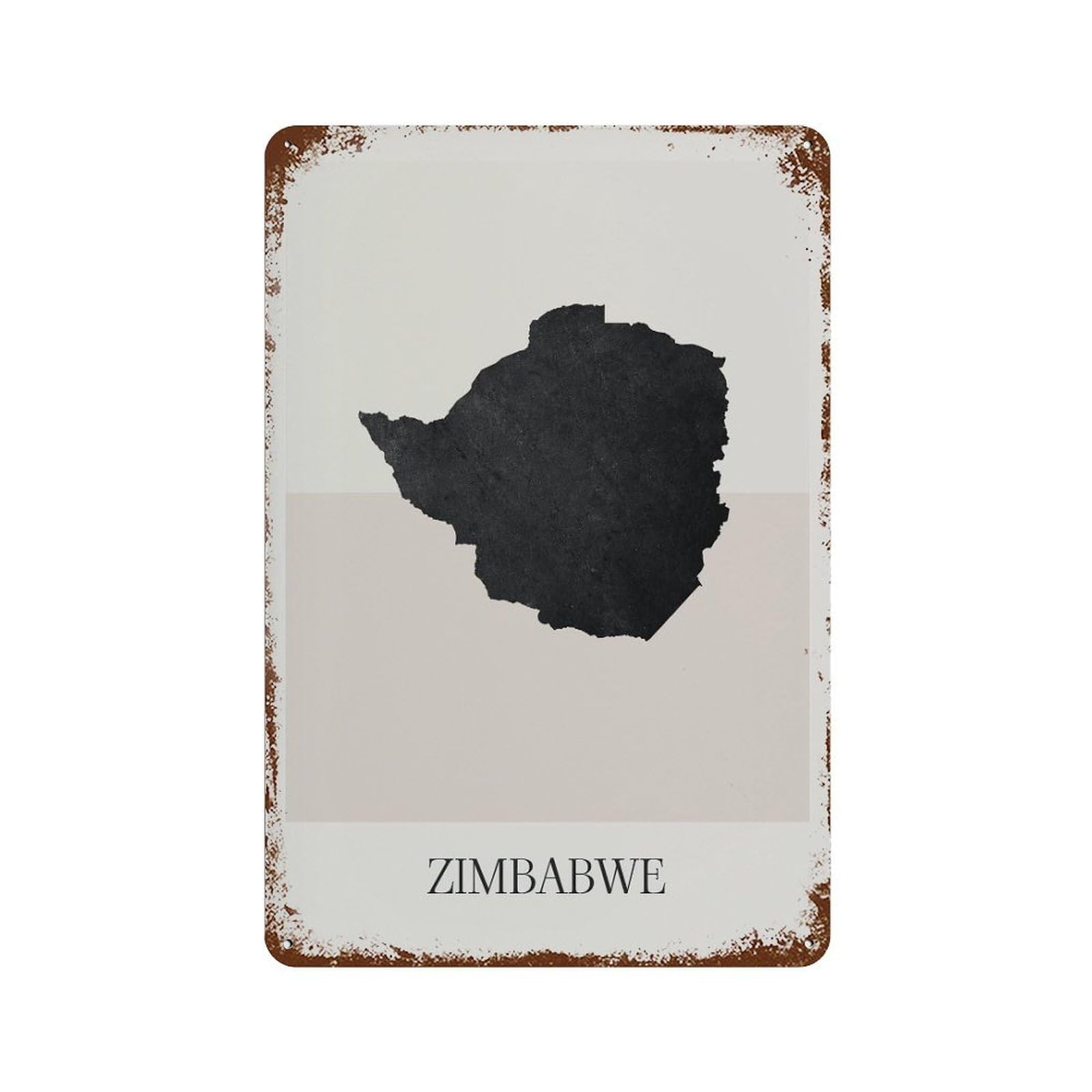 xiaoxiaoshen Zimbabwe Map Minimalist Boho Decor For Home Or Gift Wall Decor Art Metal Tin Poster Modern Home Decor Art Home Bar Shop Decorations Vintage Sign 30x20cm