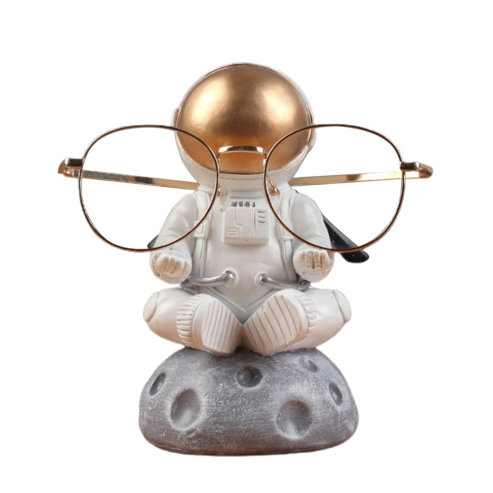 TITA-DONG Soporte para Gafas de Astronauta, Soporte Creativo para Gafas de Astronauta, Soporte Decorativo Divertido de Resina para Gafas para Decoración del Hogar, Oficina, Soporte de Escultura de(B)
