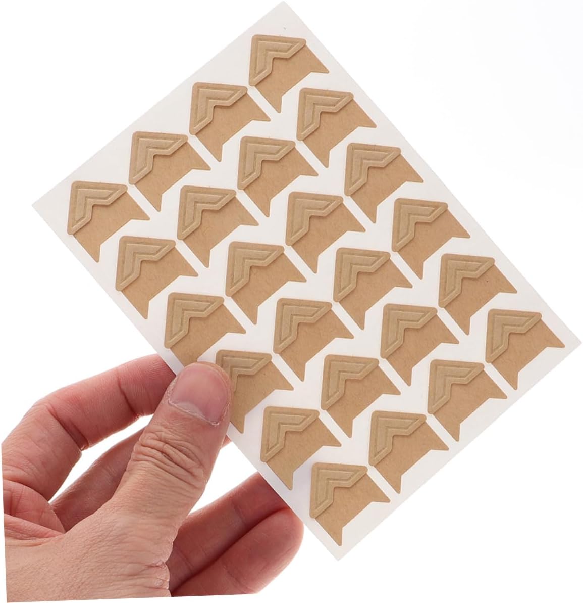 Gogogmee 16 Sheets DIY Photo Corner Stickers for Scrapbook Albums, Self-Adhesive Scrapbook Accessories Corners in Rose Gold, Kraft, Black, and White for Memory Books and Crafts