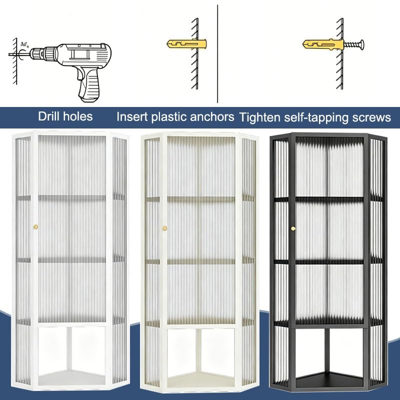 Armadietto angolare in acciaio inox, moderno contenitore a parete con 2 ante, design salvaspazio per cucina e bagno, 35 x 35 x 89,9 cm, resistente ed elegante