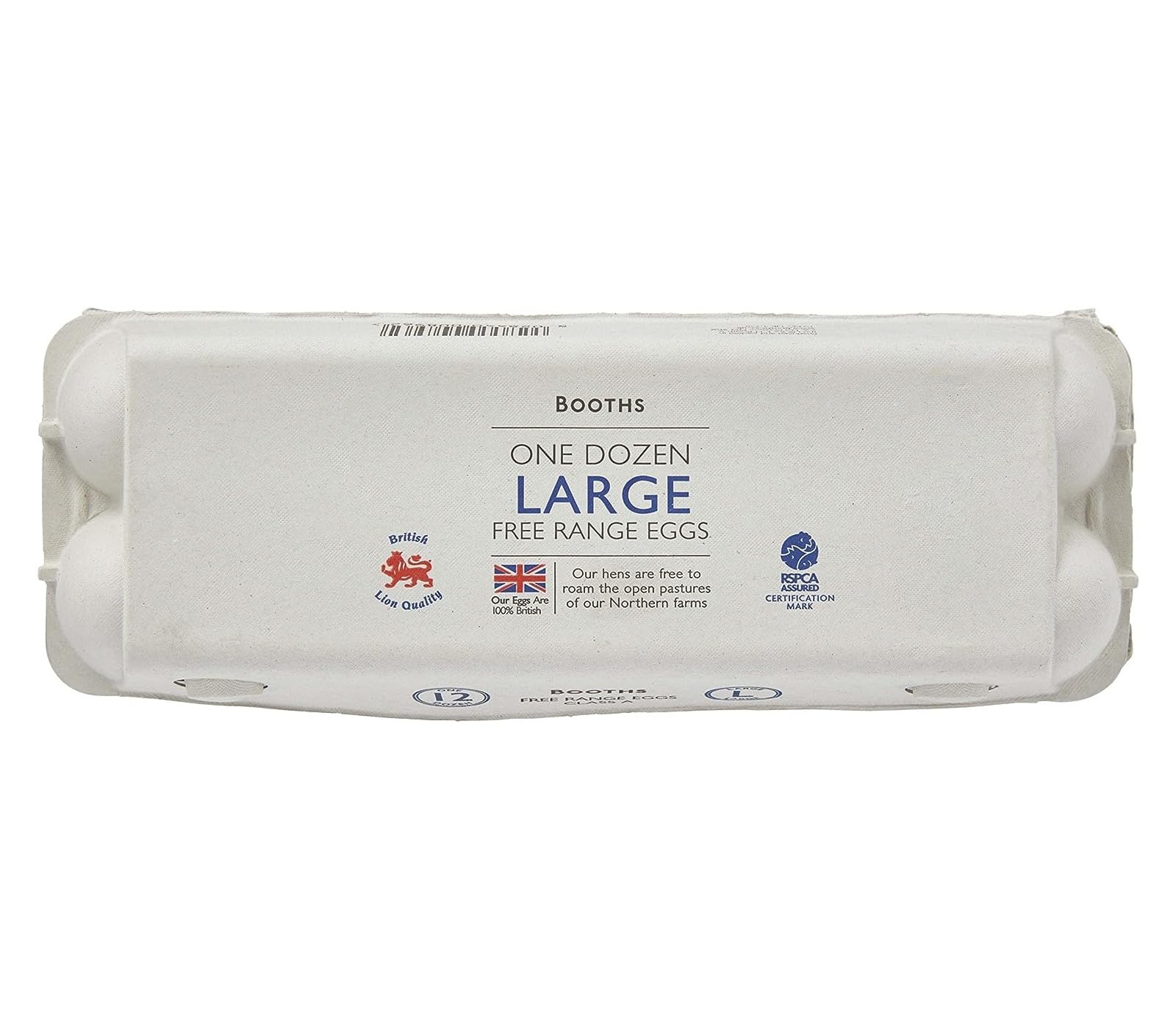 Booths 12 Large Free Range Eggs - One Dozen