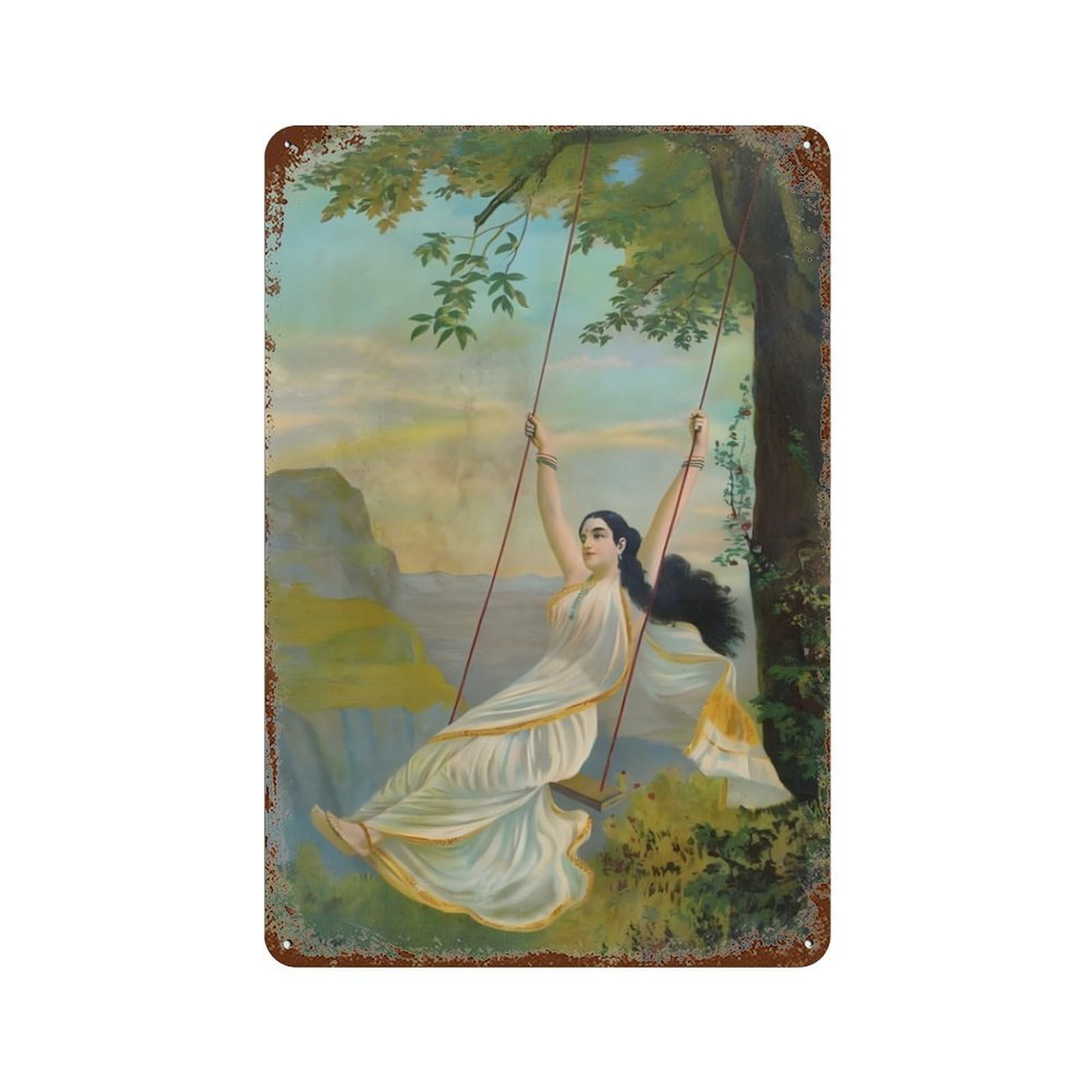 xiaoxiaoshen Raja Ravi Varma (1) Wall Decor Art Metal Tin Poster Modern Home Decor Art Home Bar Shop Decorations Vintage Sign 30x20cm
