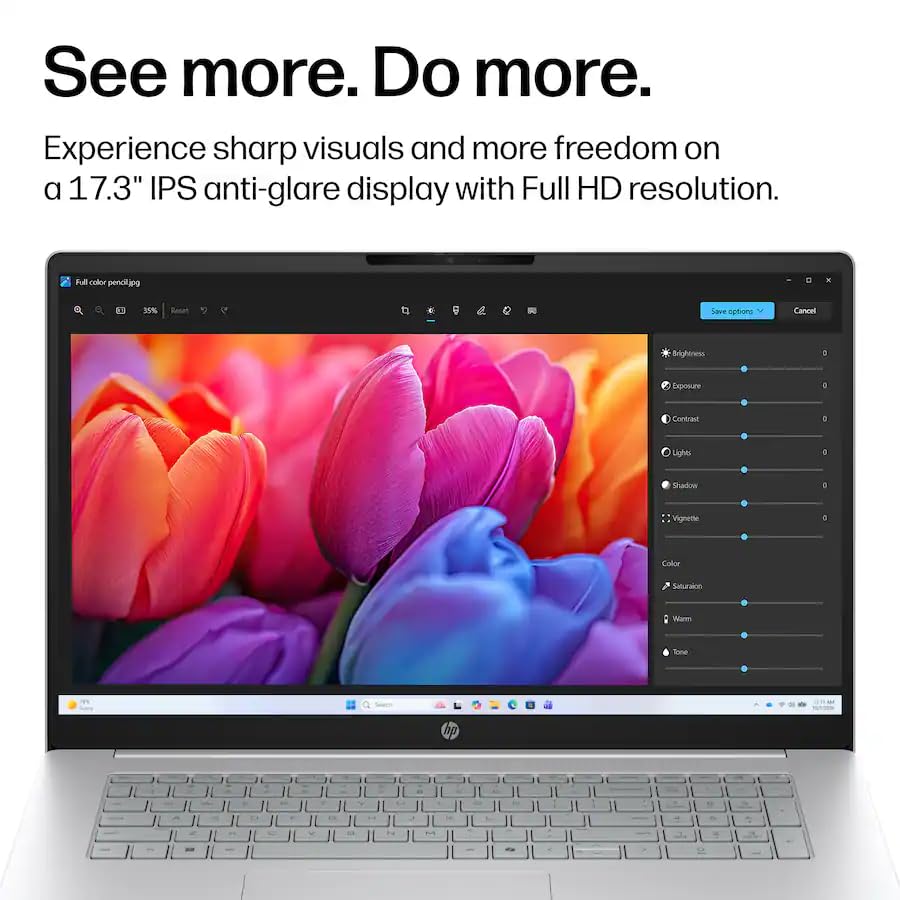 Image of HP OmniBook 3 17.3 inch FHD Business Laptop, AMD Ryzen 5 4000 Series, AMD Radeon 610M Graphics, 8GB RAM, 1TB SSD, FHD Camera, Copilot, Wi-Fi 7, Bluetooth 6.0, Win11 Home