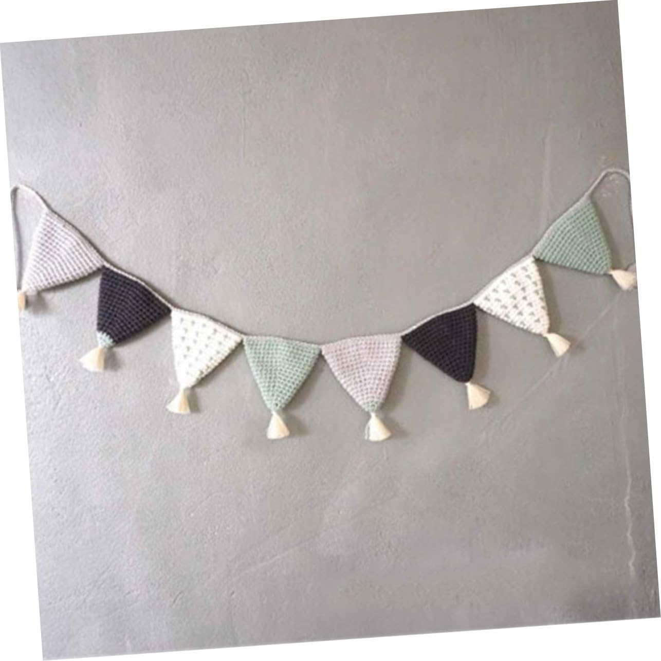 UPKOCH 3piezas Banderines Decorativos De Algodón Verde Para Cumpleaños y Habitaciones Infantiles Guirnalda Colgante De Triángulo Para Shower y Decoración