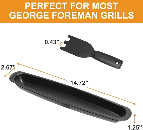 Grill Drip Tray & Pan Scraper Tool Replacement Part for George Foreman Grill Accessories, Plastic Scraper for George Foreman Grill Drip Tray,Plastic Drip Pan for George Foreman Grill Replacement Parts