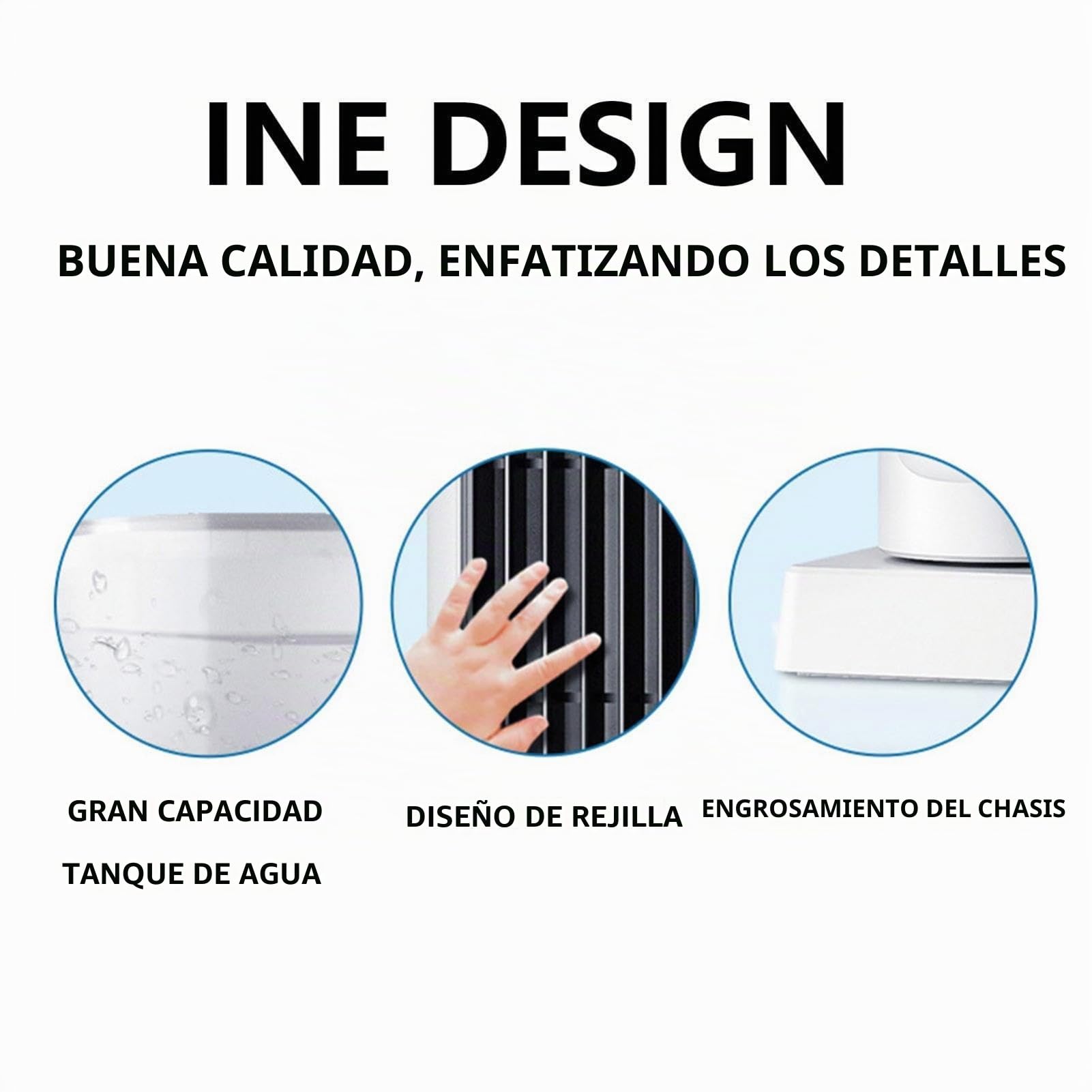 Enfriador de aire silencioso para habitación, refrigeración por niebla fría, 6 velocidades de ventilación, oscilación 120°, temporizador de 6 horas, con mando a distancia y depósito de agua, para