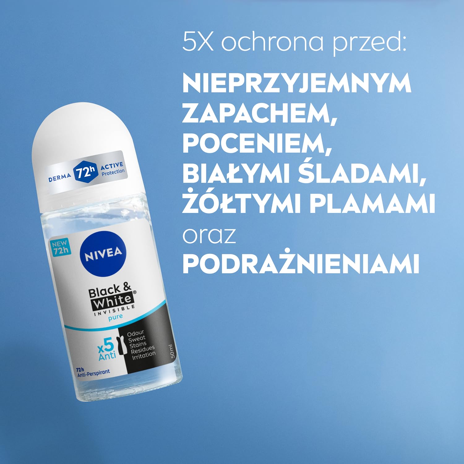 NIVEA Black & White Pure Antyperspirant roll-on 50 ml