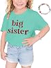 CM C&M WODRO Big Sister Shirt Toddler Baby Girl Promoted to Big Sister Announcement T-Shirt Summer Top with Big Sis Bracelet
