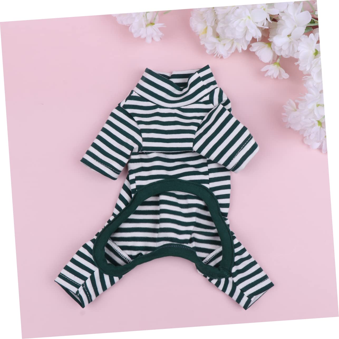 SUPVOX 3pezzi Tutina Jumpsuit Cotone Per Cani Di Piccola Taglia Costume Stile Stripes Verde Xs Per Inverno Comoda e Facile Da Indossare Perfetta Per Passeggiate e Foto Speciali