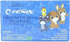 Máscara Cirúrgica Descartável Tripla INFANTIL Branca com 50 unidades