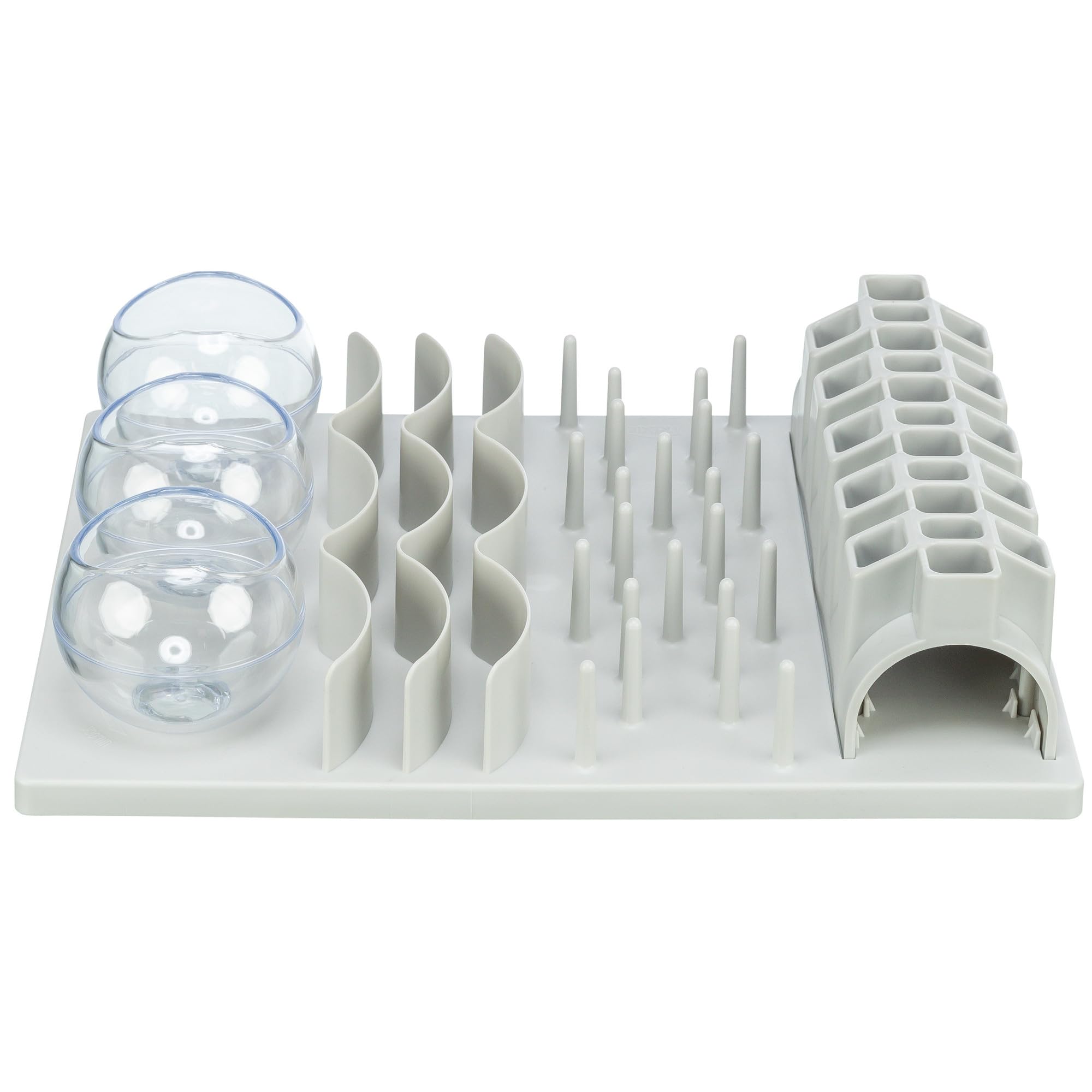 Cat Activity Fun Board XXL Strategy Game – 5-Level Treat Puzzle for Mental Stimulation – Slow Feeder Enrichment Toy for Indoor Cats with Big Paws – Gray, 15.7 x 11.8 x 4 in