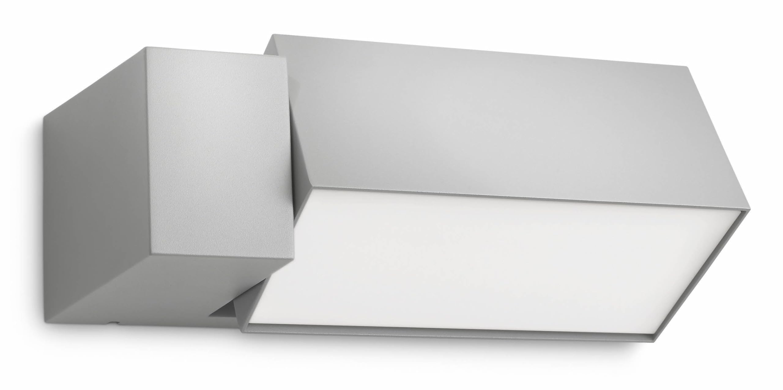 Philips LED Border, Lampada a Parete, per Esterni, Attacco E27, Lampadina Inclusa, IP44, Grigia