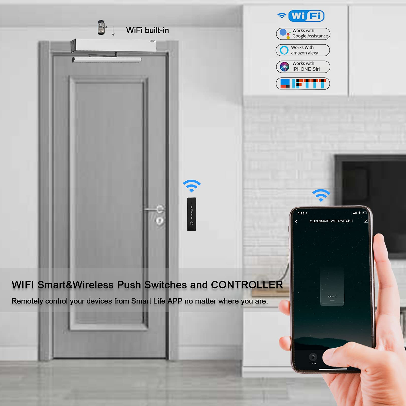 Chiudiporta intelligente apri automatico controllo vocale app per accesso a mani libere