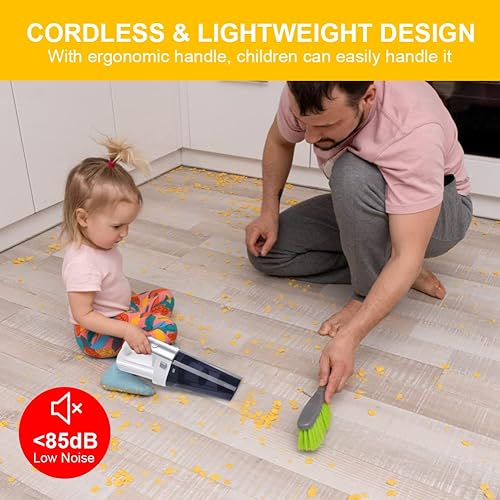 Miniatura 6 de URAQT Aspiradora de mano inalámbrica, portátil de 10000 Pa de succión fuerte, aspirador de polvo, aspiradora húmeda y seca de 2 velocidades con luz