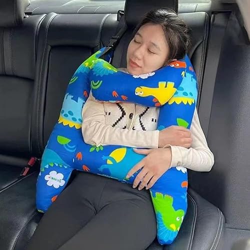 Miniatura 2 de Forma de H - Soporte de cabeza para dormir de coche para niños, almohada de viaje para soporte de asiento de automóvil (A)