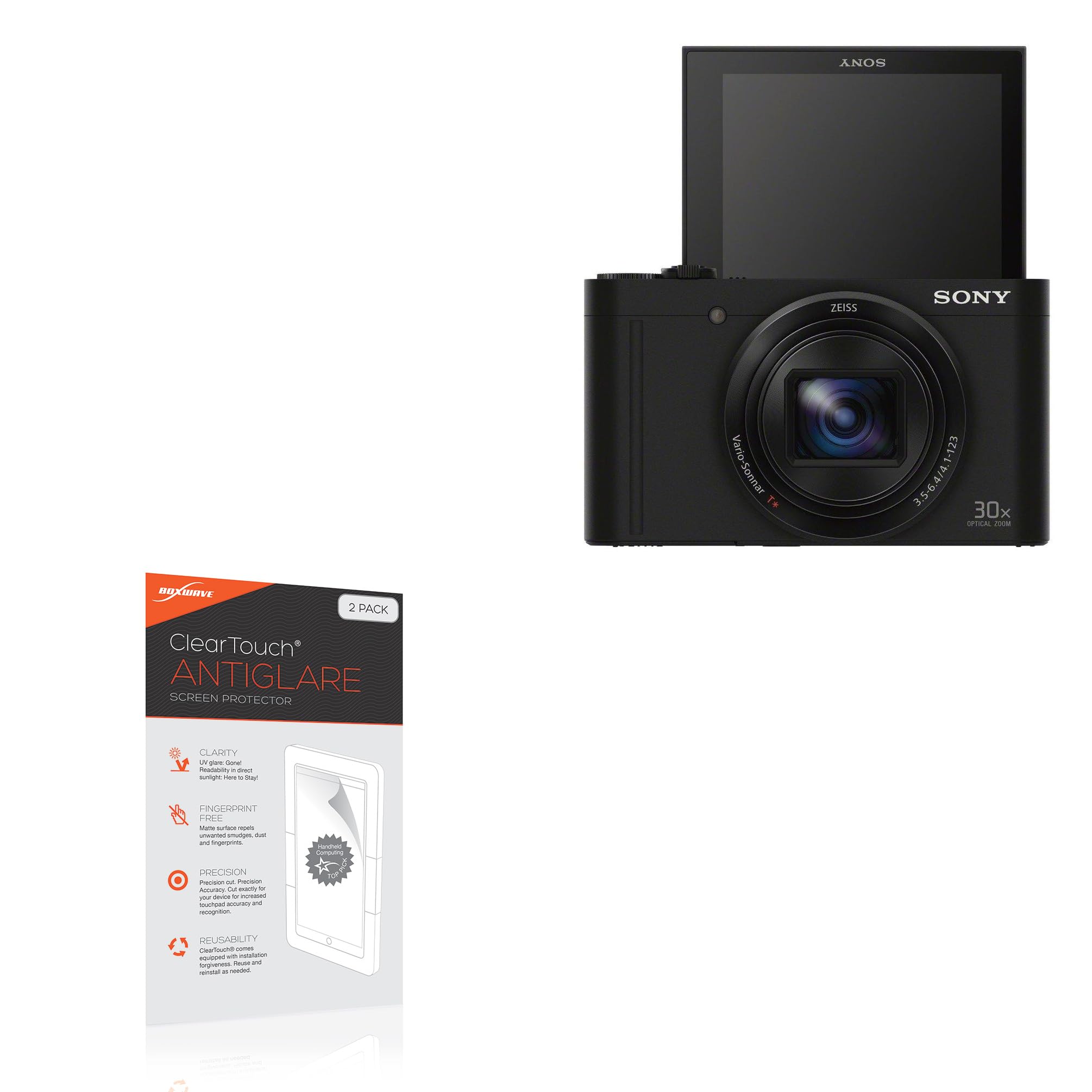 BoxWave Screen Protector Compatible with Sony CyberShot DSC-WX500 - ClearTouch Anti-Glare (2-Pack), Anti-Fingerprint Matte Film Skin