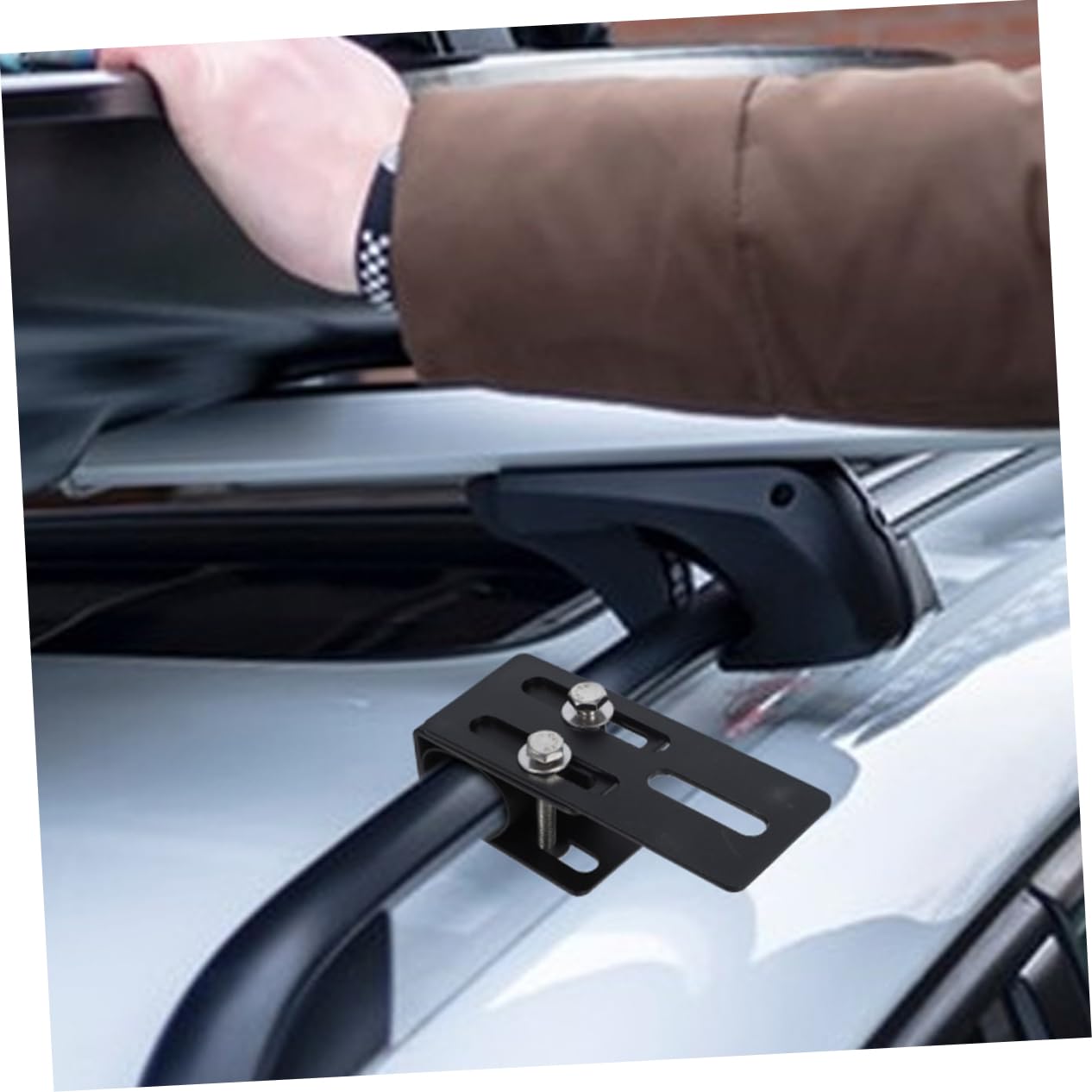 Ciieeo 1 paio Supporti per Barra Luminosa LED Carbonio per Portapacchi Suv Installazione Facile e Sicura Accessori per Veicoli Compatibili con Roof Racks