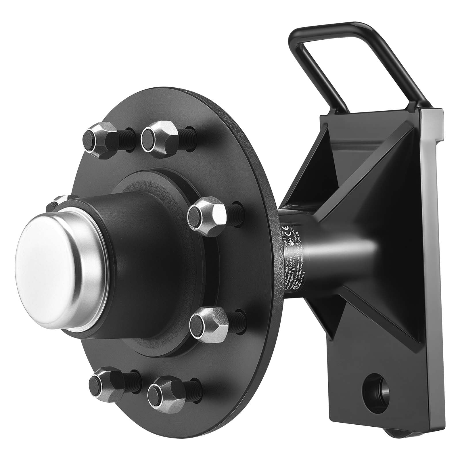 VEVOR Ruedas para Contenedor de Envío, Juego de 8 Orificios, Eje Resistente con Correa de Amarre de Trinquete, Capacidad Movimiento 6 a 12 m, Transporte Seguro para Muelle, Almacén y Obra, Negro