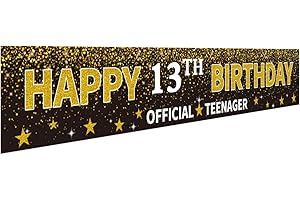 Ushinemi Happy 13th Birthday Banner: Milestone Decoration
