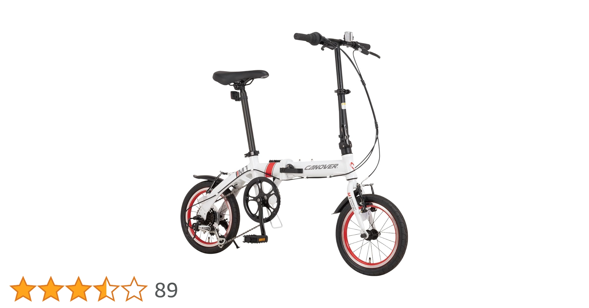 CANOVER 折りたたみ自転車 ホワイト/レッド 楽天市場】【マラソン期間P10倍】ミニベロ 折りたたみ自転車 14