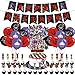 Five Nights at Freddy - Set di accessori per feste di compleanno, con 58 adesivi in vinile impermeabile, 24 decorazioni per cupcake, 24 palloncini in lattice, decorazione per torte, striscione