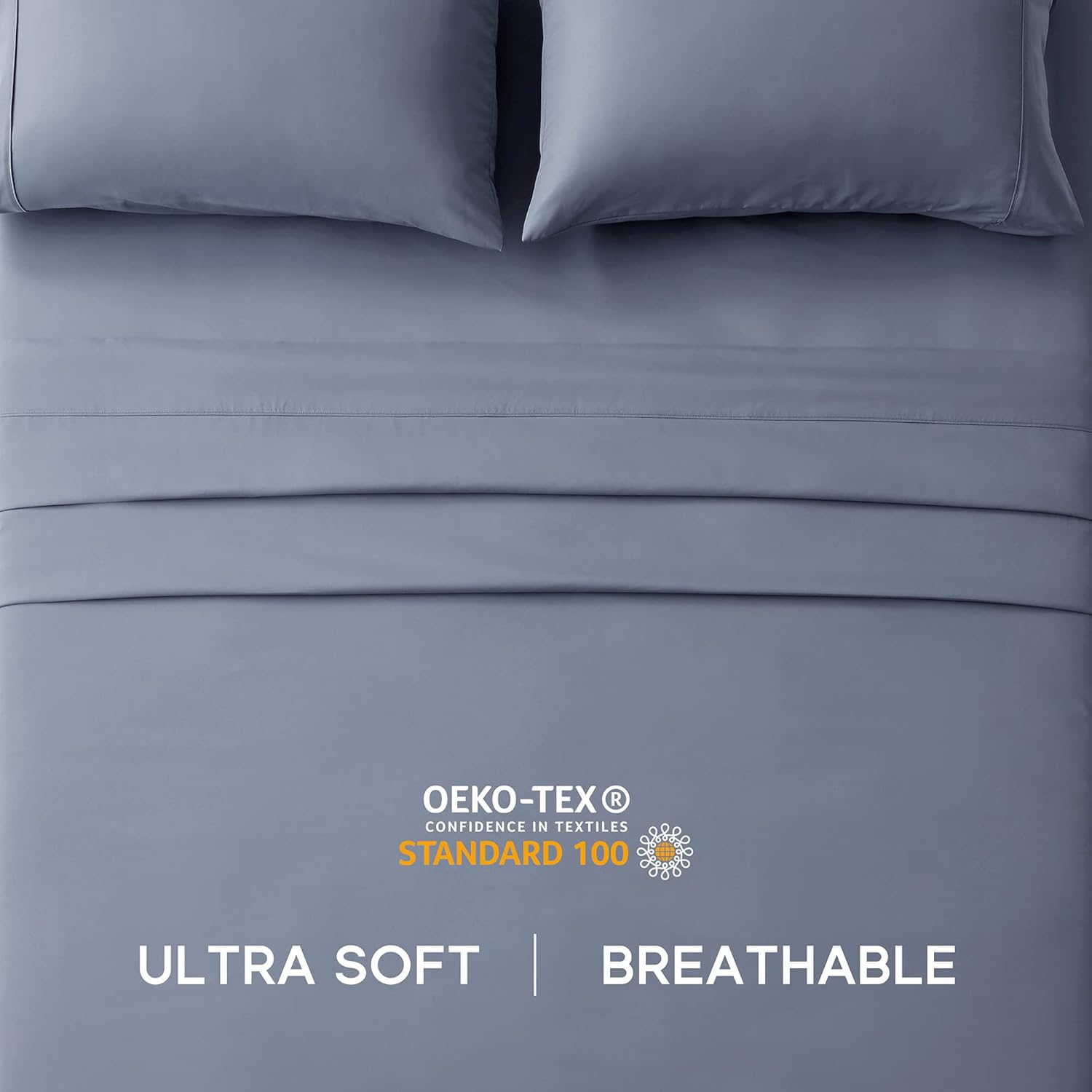 SONIVE King Bed Sheets Set Flint Blue 1800 Super Soft Brushed Microfiber 4 Pieces Bedding Sheets & Pillowcases with Fitted Sheet, Deep Pockets Easy Care : Everything Else