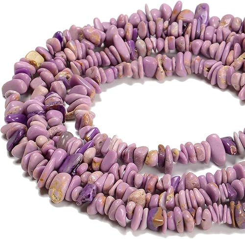 Miniatura 2 de Juego de pulseras de piedras preciosas de fosfosiderita natural de 0.197-0.315 in con grava curativa, collar y cuentas de piedra irregular, diseño