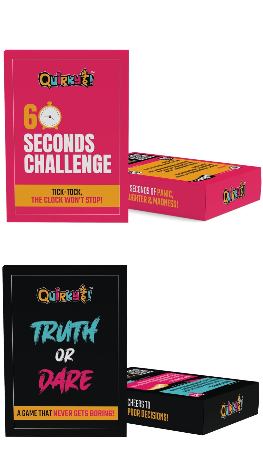 Quirky है! Truth Or Dare + 60 Seconds Challenge - Games for Perfect Party Night- Combo of 2 (B0CMV513MZ) Amazon Price History, Amazon Price Tracker