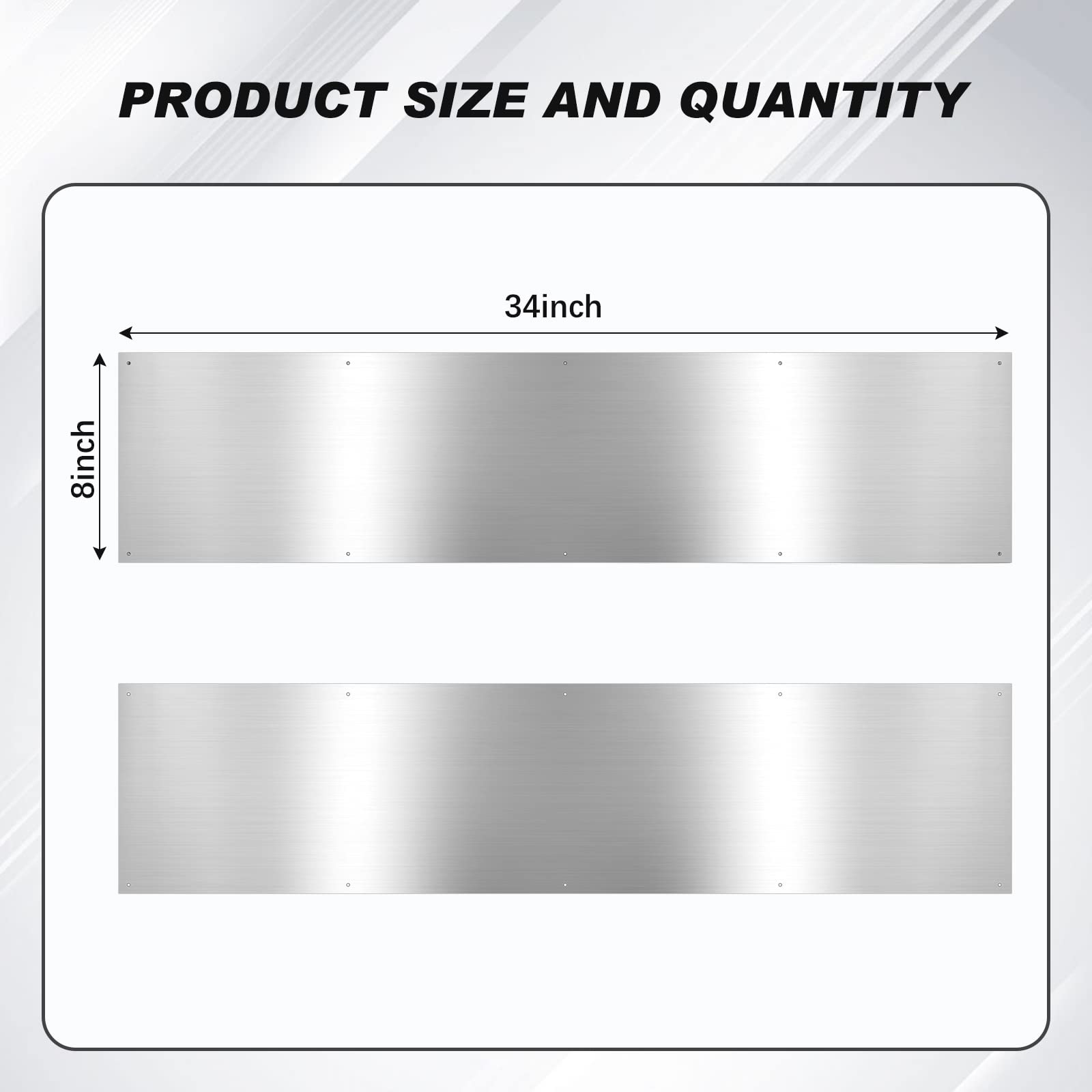 2 Pieces Door Kick Plate Kick Plates for Exterior Doors Aluminum Kick Plate for Doors Decor Avoid The Door from Kicking (Grey Silver, 8 x 34 Inches)