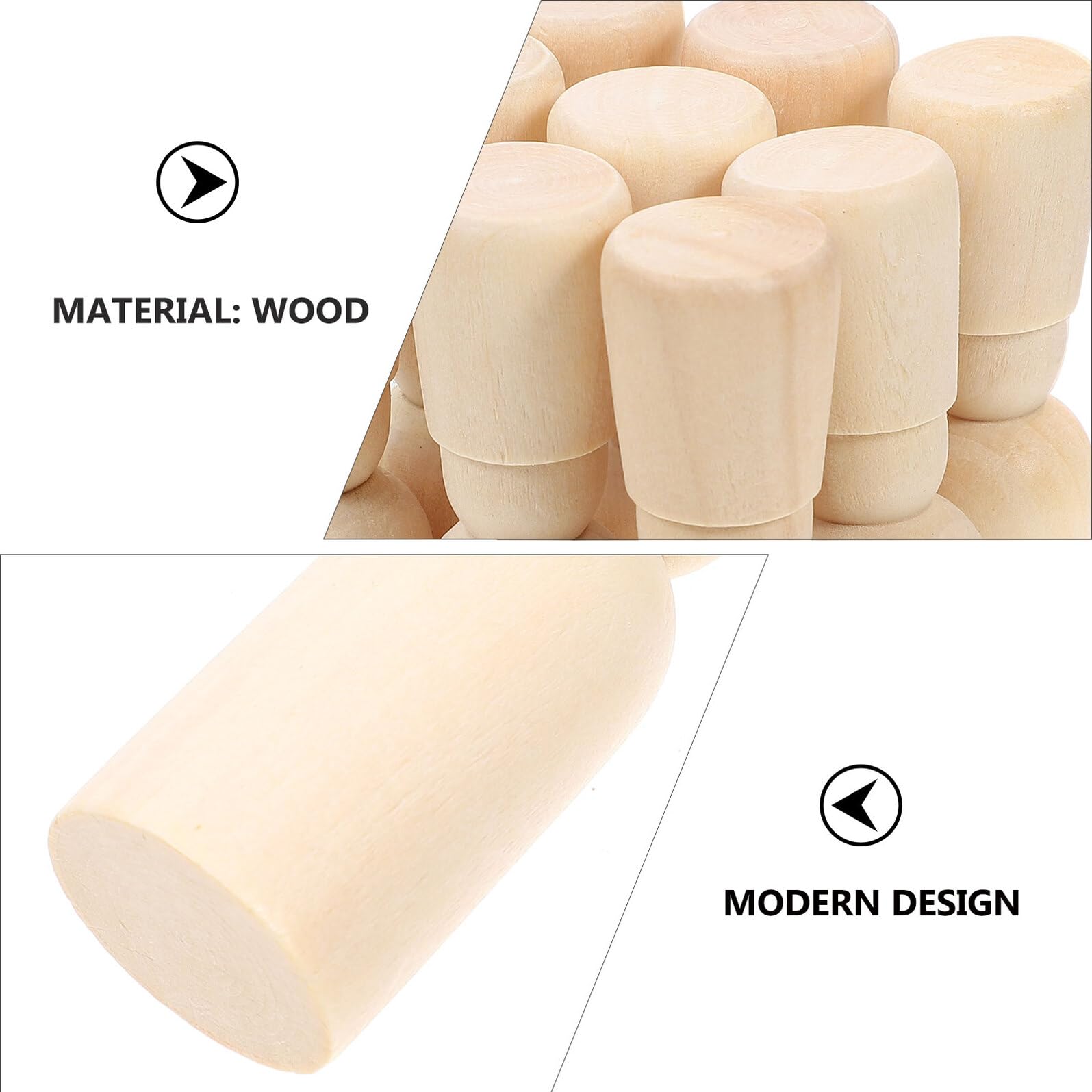 Muñecos de Madera para Pintar para Niños, 20 Piezas 26x85 Mm