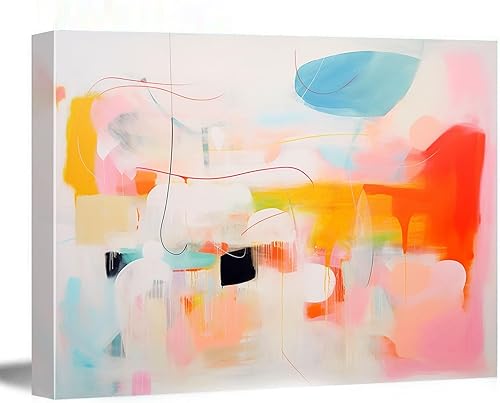 Arte de baño, Impresión de pintura abstracta con fondo blanco, impresión de arte de pared, decoración de lienzo para sala de estar, 12 x 18