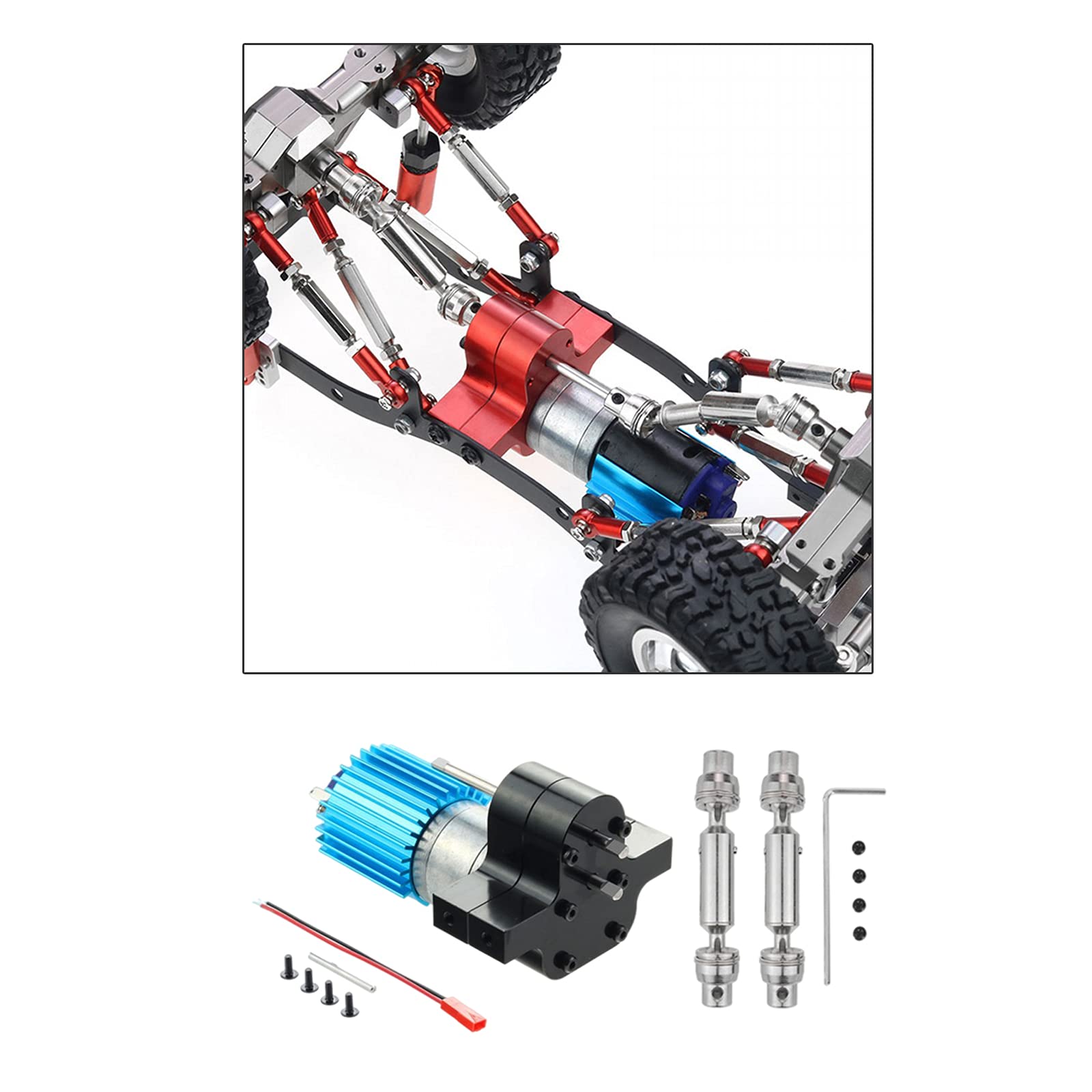 Eje de Transmisión Metálico para Coche RC, Motor 370, Soporte de Motor de Aleación de Aluminio, Disipador de Mecanizado por CNC, Negro