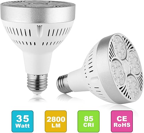 Miniatura 2 de Jianyana PAR30 Bombilla LED de 300 W de repuesto (2800 lúmenes) 35 vatios E27 base media iluminación de seguimiento 45 ángulo 4000 K cuerpo blanco