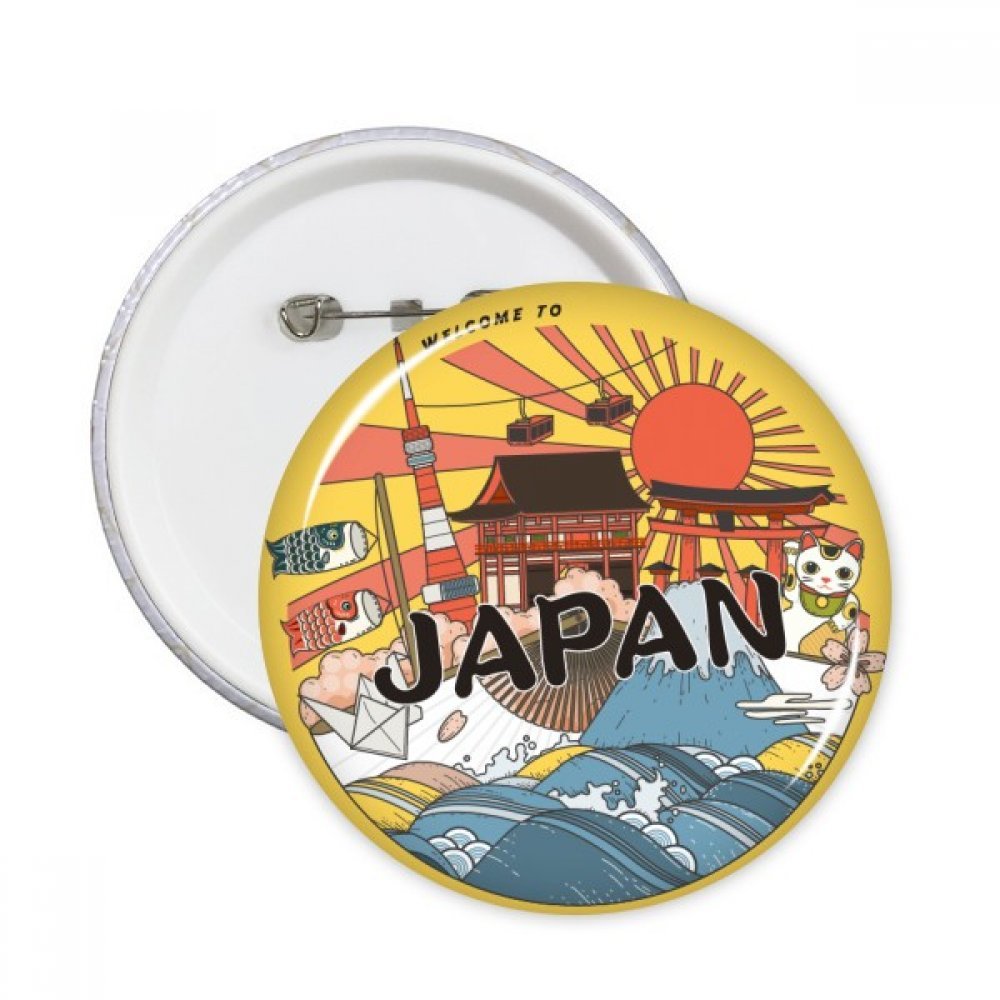 Badge Bouton Tradition Edo 5pcs - Idée Cadeau Multicolore Taille M - 3