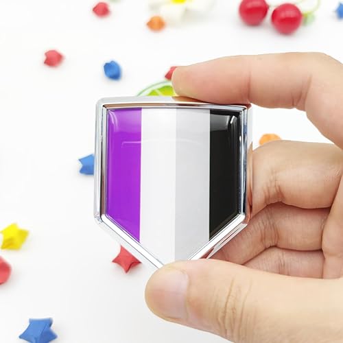 Miniatura 2 de Overdecor Calcomanías de bandera de orgullo asexual, emblema de automóvil, no sexual, LGBTQIA, accesorios de automóvil, decoraciones de bandera de