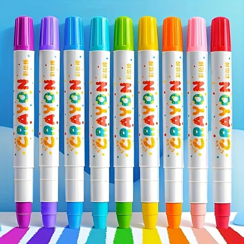 Image of Amitasha 12 Crayons Colour Set Washable Crayons Twistable Rolling Wax Color Pens for Kids Drawing Art Work Supplies Educational Gift