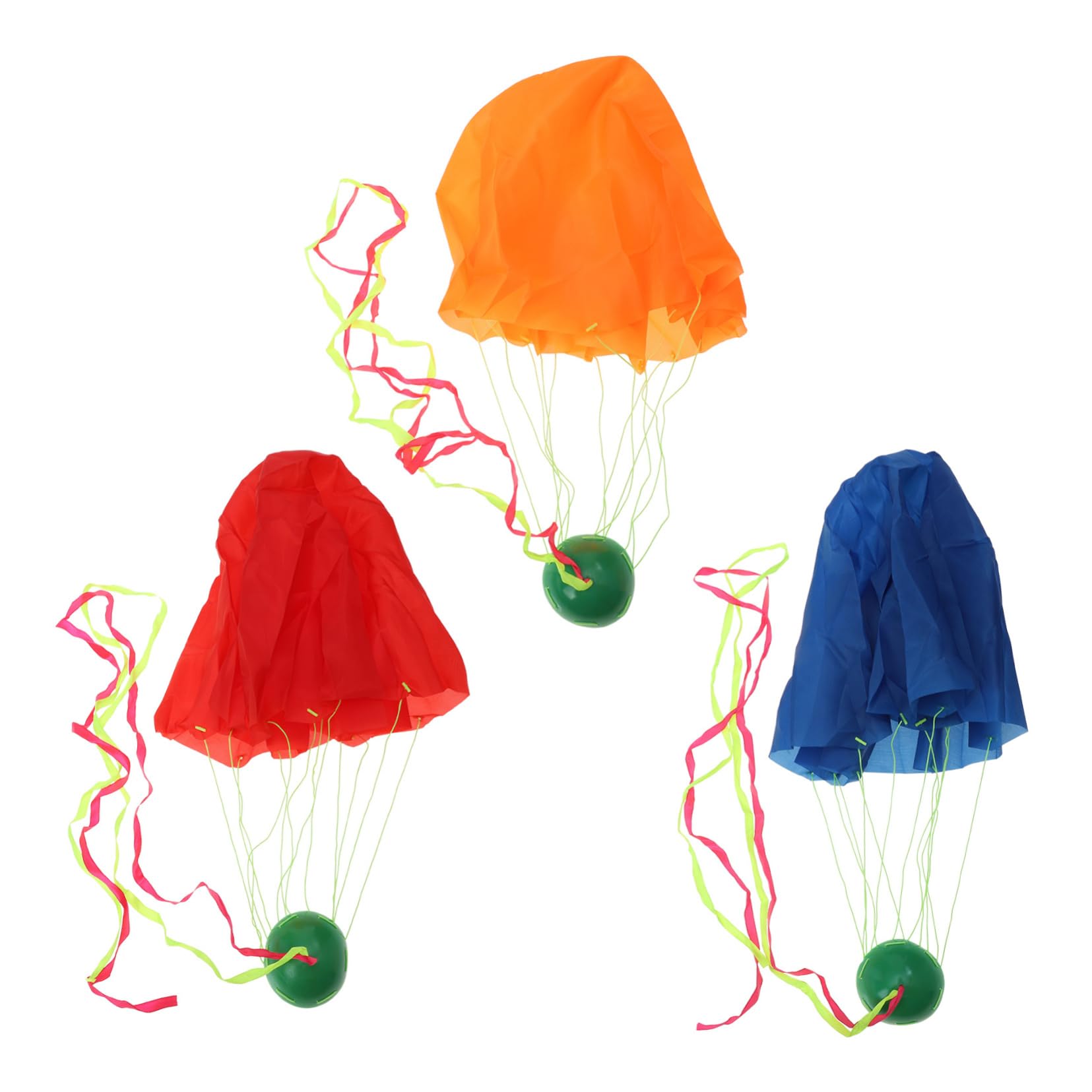 KONTONTY 3pcs Parachute Toys for Kids Hand Throw Outdoor Throwing Toys Educational Plaything 12 Lines Non-Lighted 50cm Color Random