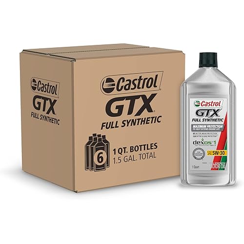 Castrol GTX Full Synthetic 5W-30 Motor Oil, 1 Quart (Pack of 6)