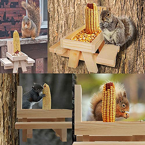 Squirrel Picnic Table Feeder Large Squirrel Feeders for Outside Corn