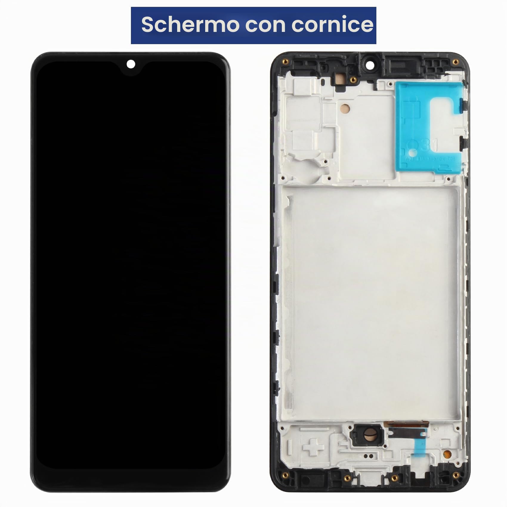 Schermo per Samsung Galaxy A31 LCD Display - per Galaxy A31 LCD Touch Screen Digitalizzatore SM-A315F A315F/DS A315G Vetro Pannello Full Assemblaggio Kits (Nero Con Cornice)
