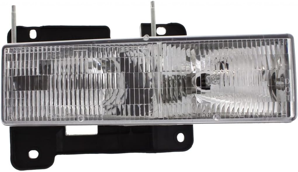 CarLights360 For Chevy C3500 Headlight Assembly 1990-2002 Passenger Side DOT Certified Rectangle Form w/Bulbs -Replacement for GM2503101