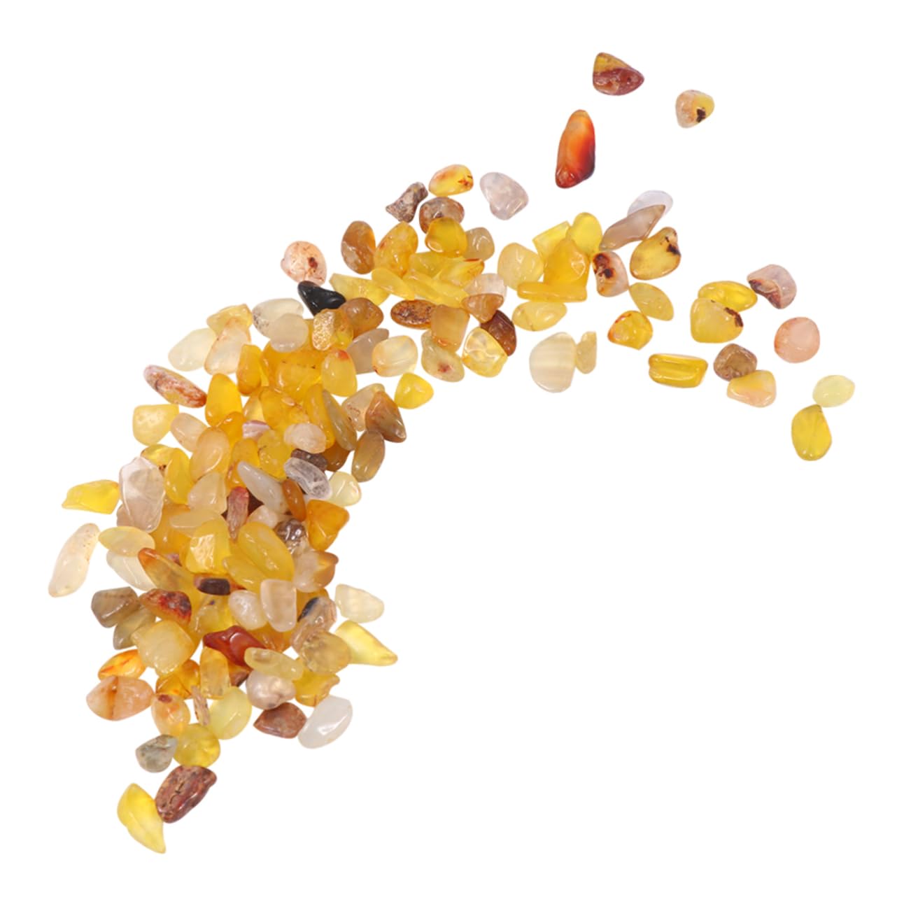 IWOWHERO 200G Yellow Agate Irregular Gravel Polished Decorative Stones for Flower Pots Fish Tanks Aquariums and Garden Landscaping Creative DIY Crafting Smooth Edges Unique Color